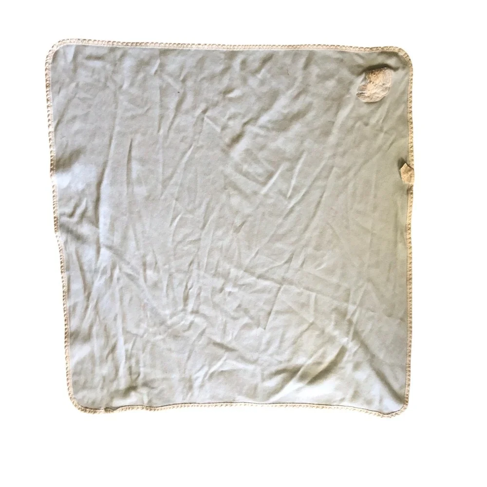 Vintage Carters Baby Blanket‎ Embroidered Blue Bunny Moon Puppy Dog Cotton USA